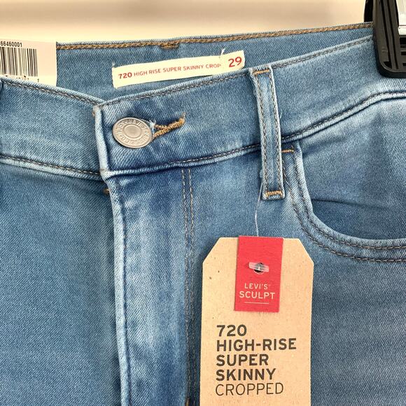 Levi’s 720 High Rise Super Skinny Cropped Jeans in Indie Disco - Picture 7 of 14